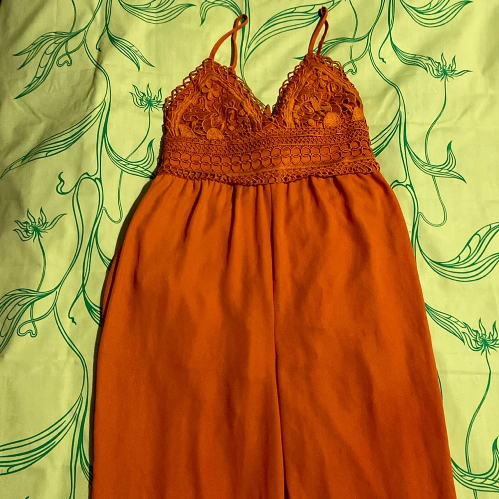 Full body orange bodysuit
